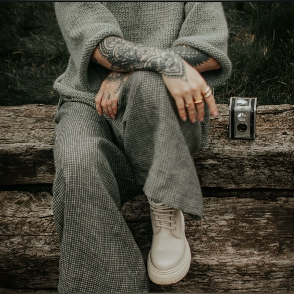 The Make Shed Metamorphosis Linen Trousers in Sage Green - Sustainable Brand - Picture 12 of 12
